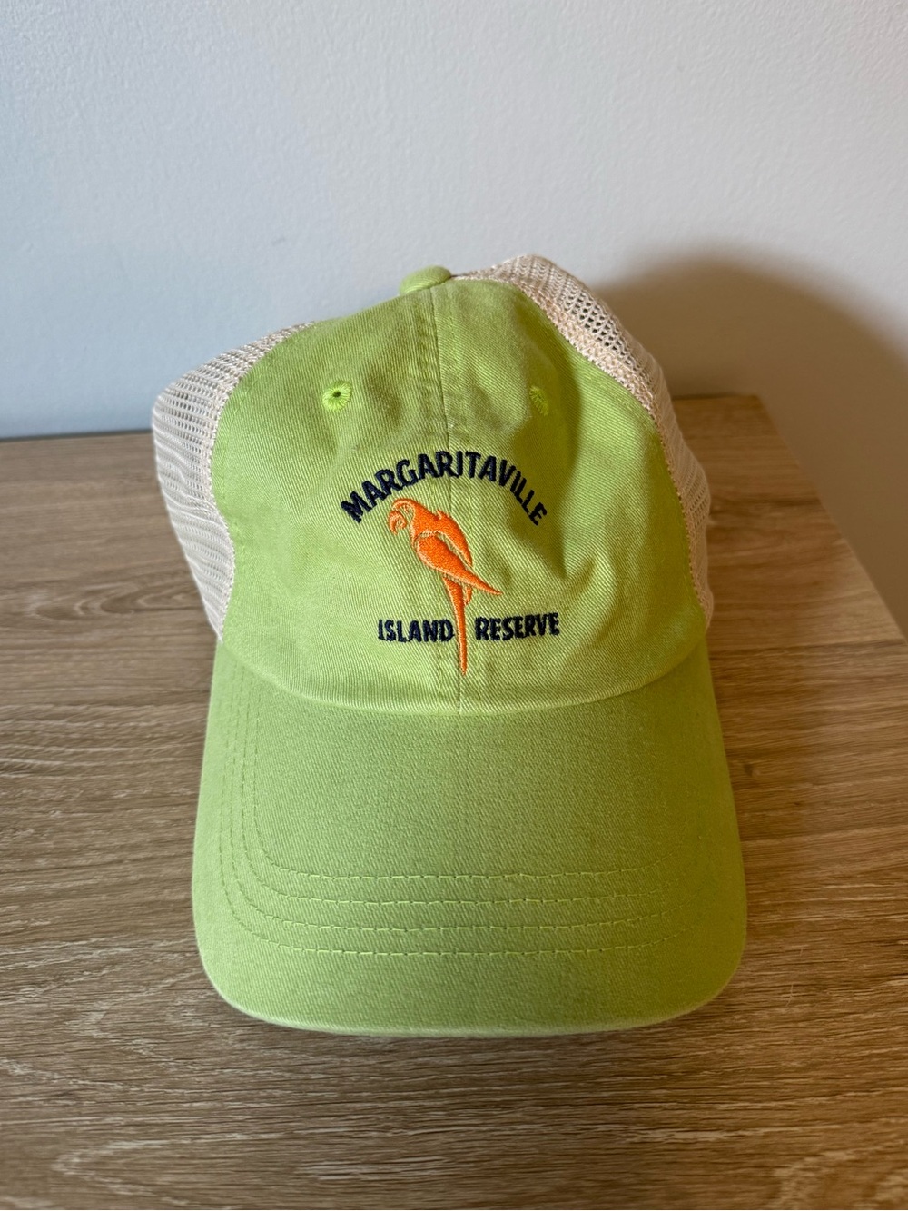 Margaritaville green and white hat with mesh